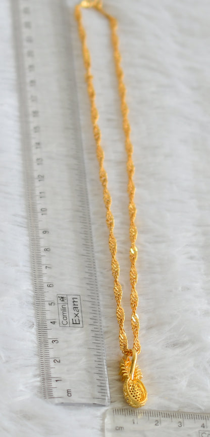 Gold tone 18 inches chain with cz pineapple pendant dj-48670