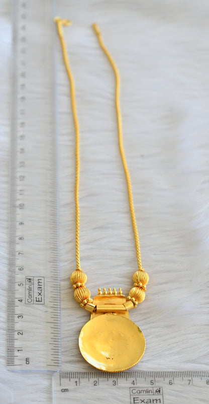 Gold tone pink stone Lakshmi Kerala style kodi necklace dj-40675