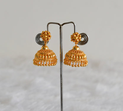Gold tone Kerala style flower jhumkka dj-52443