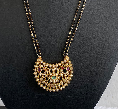 Gold tone 18 inches karimani chain with peacock moon pendant dj-53609