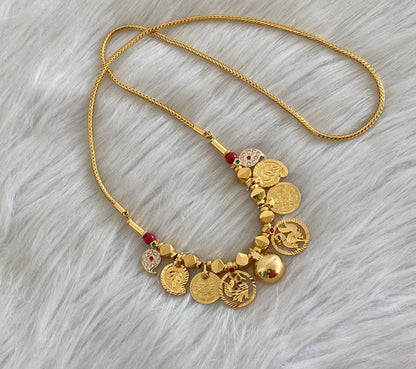 Gold tone coral beads lakshmi coin mango bottu mangalyam dj-54610