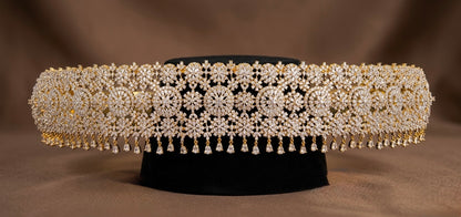 Two tone flower design adjustable waist belt dj-53466