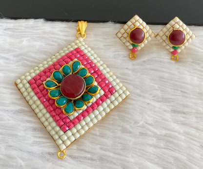 Gold tone pacchi pendant set dj-52956