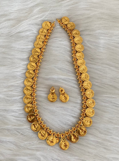 Matte finish mango lakshmi coin short haar set dj-54561