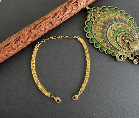 Gold tone necklace back chain dj-52242