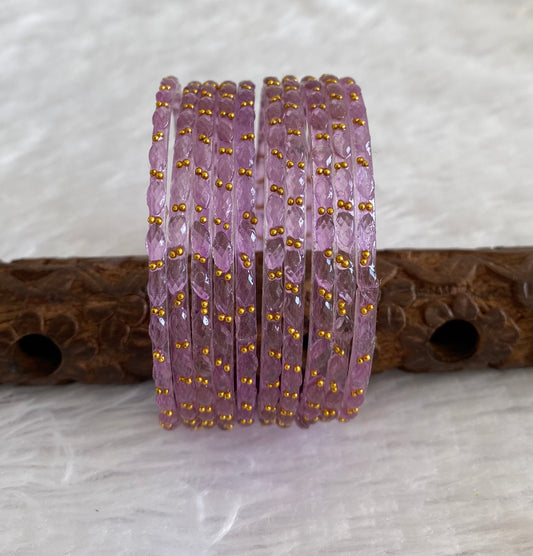Set of 10 lavender glass bangles(2.4)dj-52852