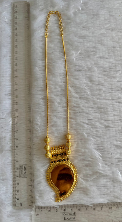 Gold tone red-white kerala style mango kodi necklace dj-51697