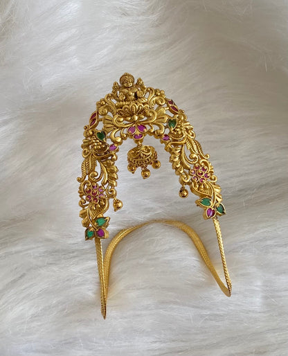 Antique gold tone kemp-gree lakshmi peacock vanki/bajuband dj-54472