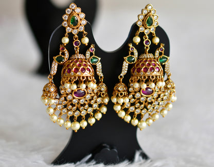 Matte finish kemp-green pearl bali peacock jhumkka dj-51864