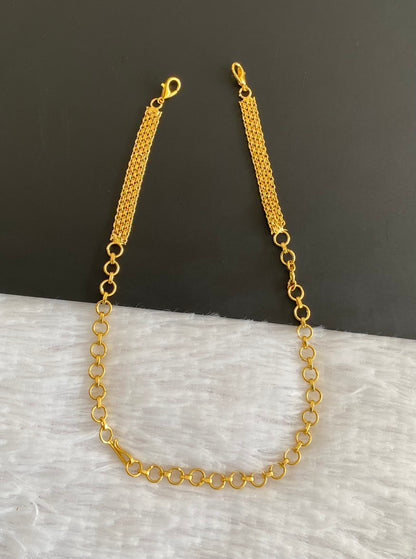 Matte gold tone necklace back chain dj-53141