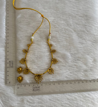 Matte finish cz white-magenta pink kanti necklace set dj-52117