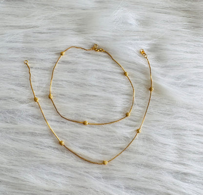 Gold tone 10.5 inches flower anklets dj-51294