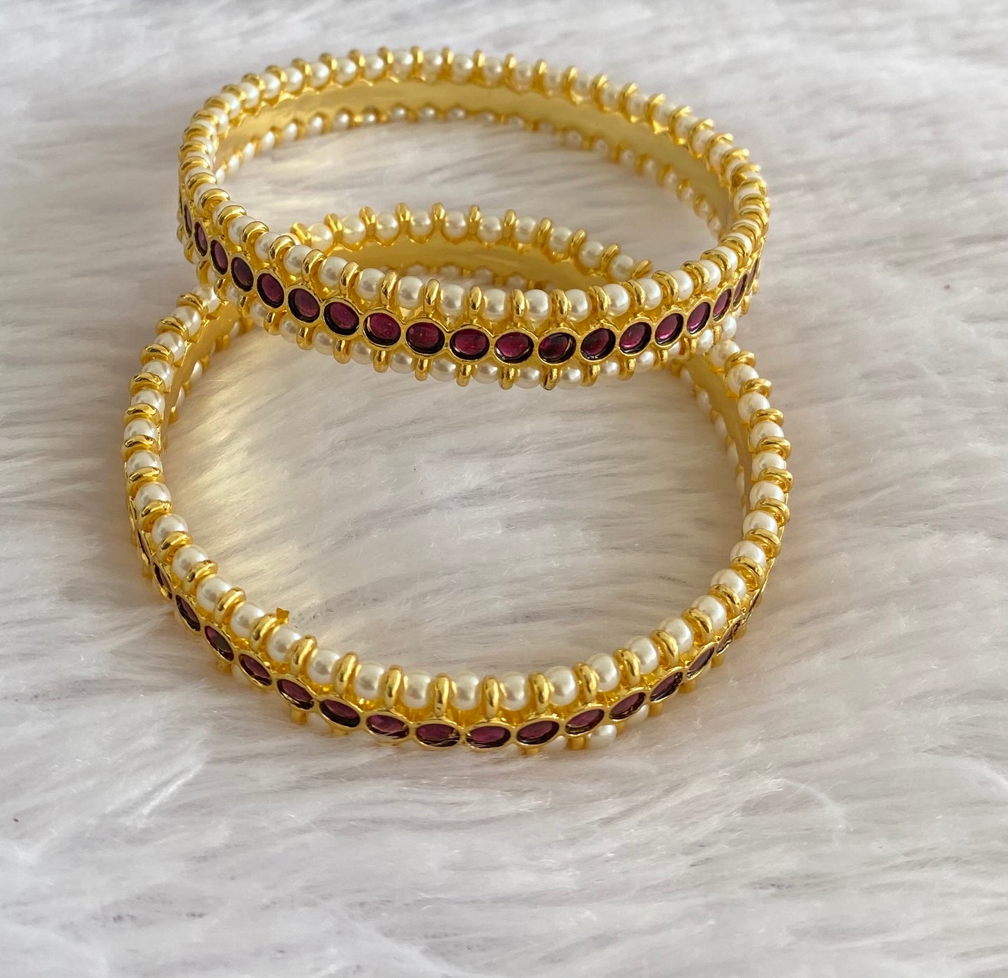 Gold tone precious kemp-pearl bangles(2.4) dj-53138