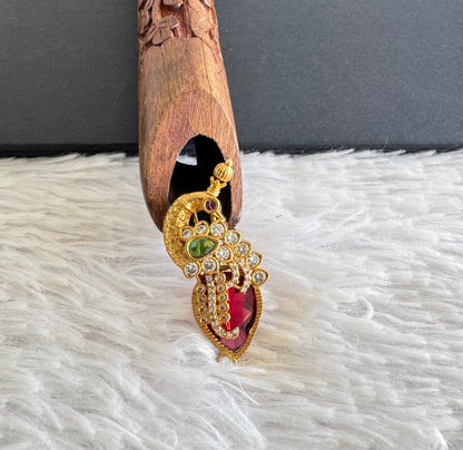 Matte finish kemp-green magenta pink peacock hair jewel dj-52042