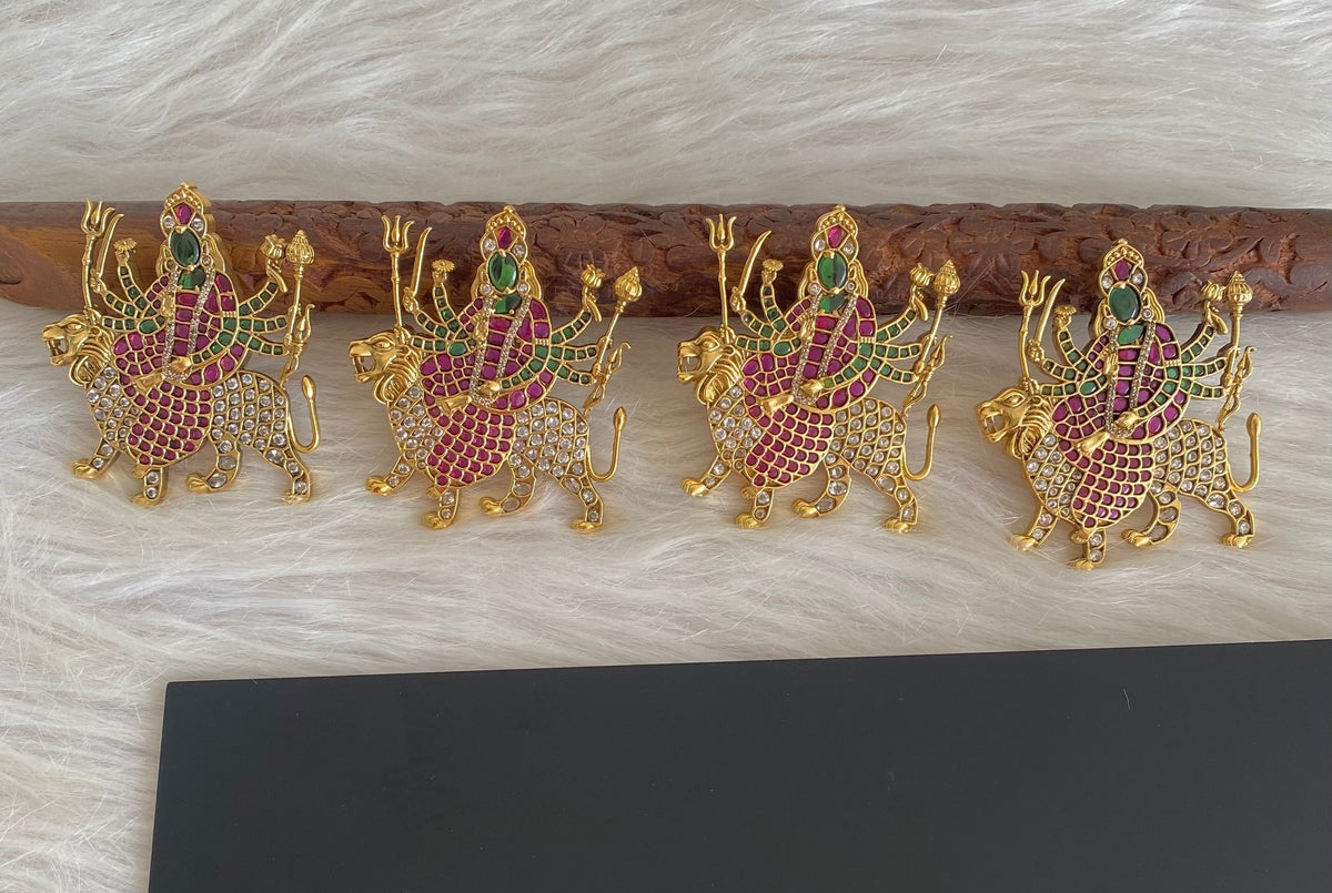 Matte finish kemp-green-white Ma Durga 4 pendants dj-54764