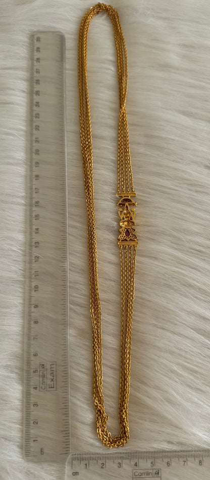 Matte finish cz kemp lakshmi lotus mugappu chandra haar dj-51239