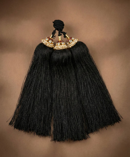 Gold tone kemp-white pearl kuppulu (Hair accessory) dj-52756