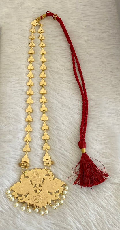 Gold tone precious kemp-white-green pearl ganda berunda haar dj-53361