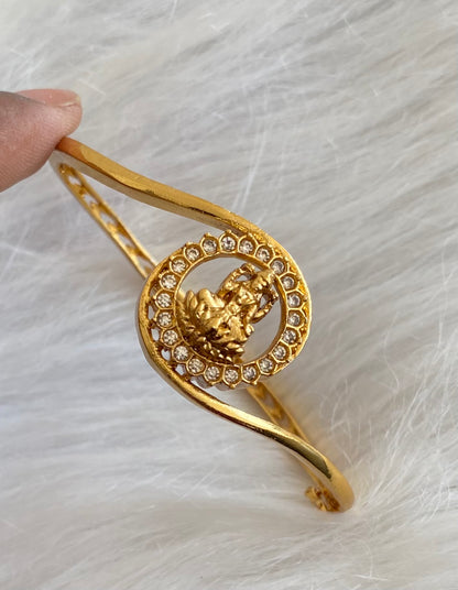 Antique gold tone lakshmi  lock type openable kada/bracelet dj-53891