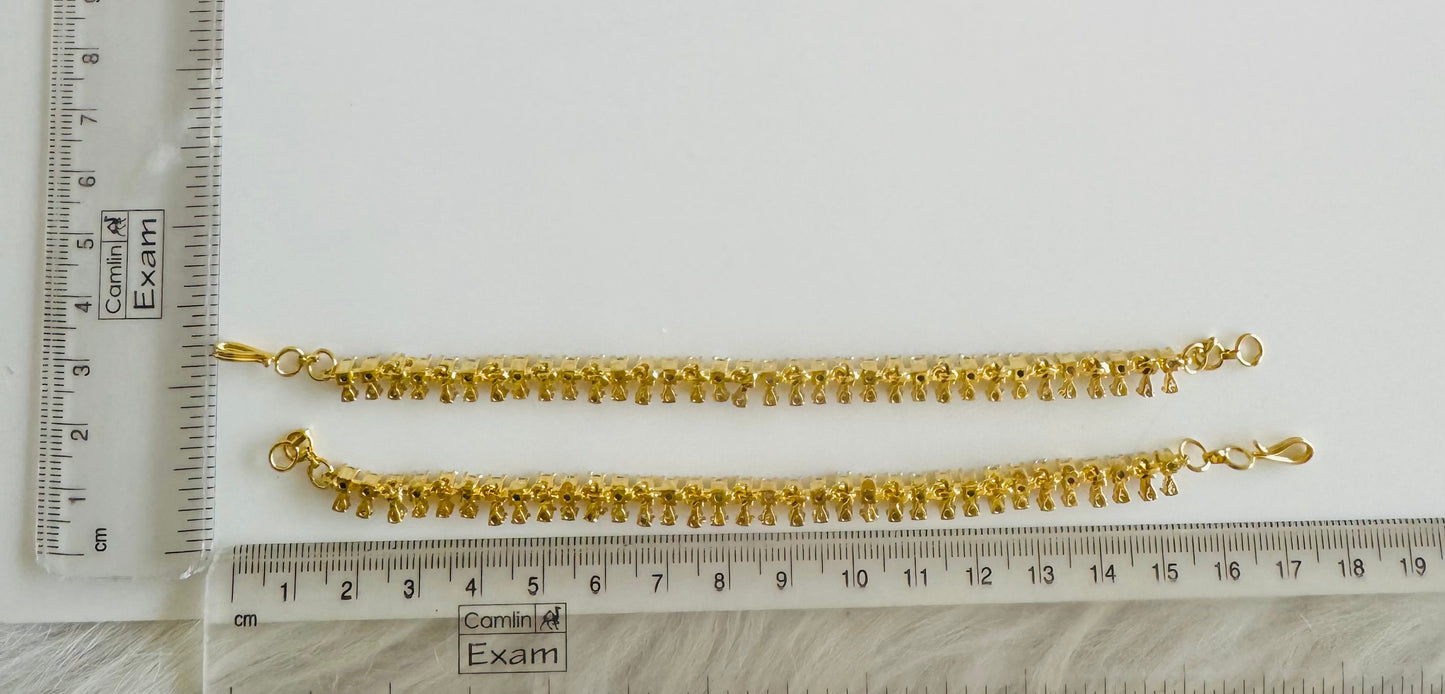 Two tone cz white stone ear side chain dj-51361