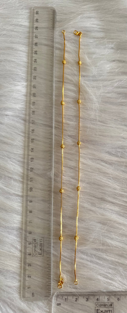 Gold tone 10.5 inches flower anklets dj-51294