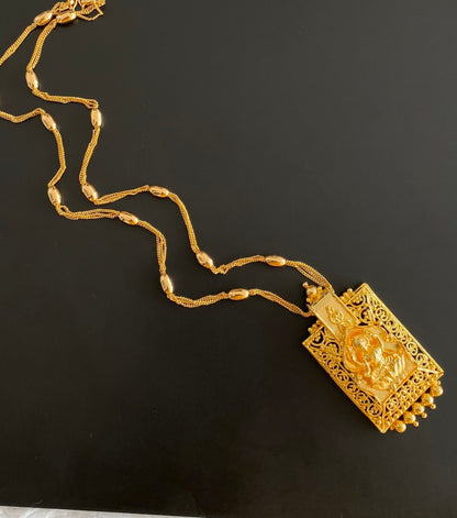 Gold tone 24 inches chain with lakshmi pendant dj-54360