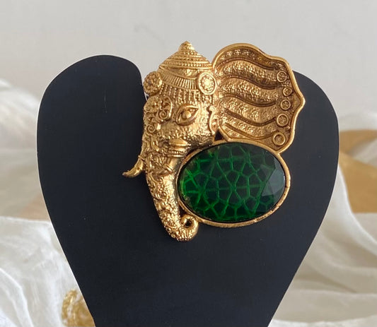 Matte finish big green stone magnetic brooch for men dj-54216