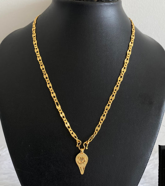 Gold tone 18 inches chain with om pendant dj-54390