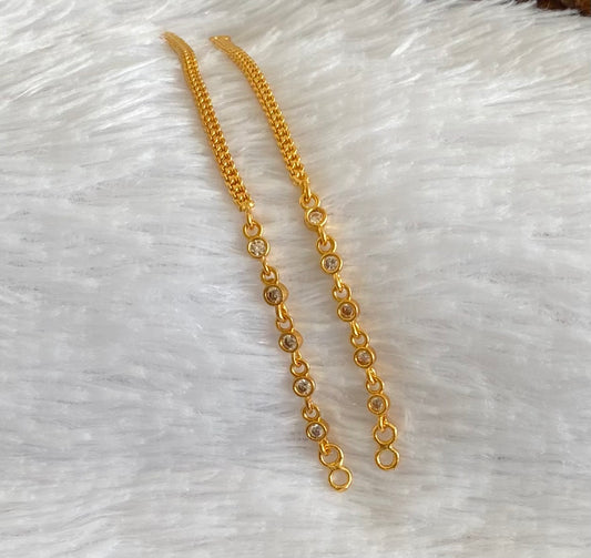 Gold tone AD white stone ear side chain dj-54044