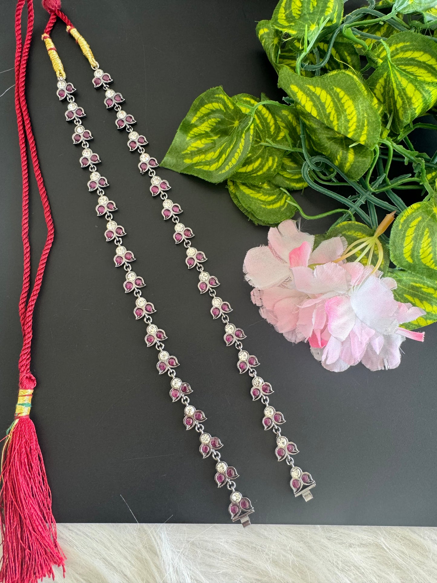 Black finish AD precious kemp haar chain for pendants Dj-51179