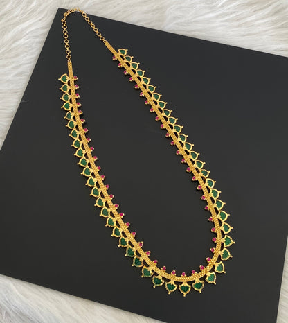 Gold tone pink-green palakka long haar dj-54662