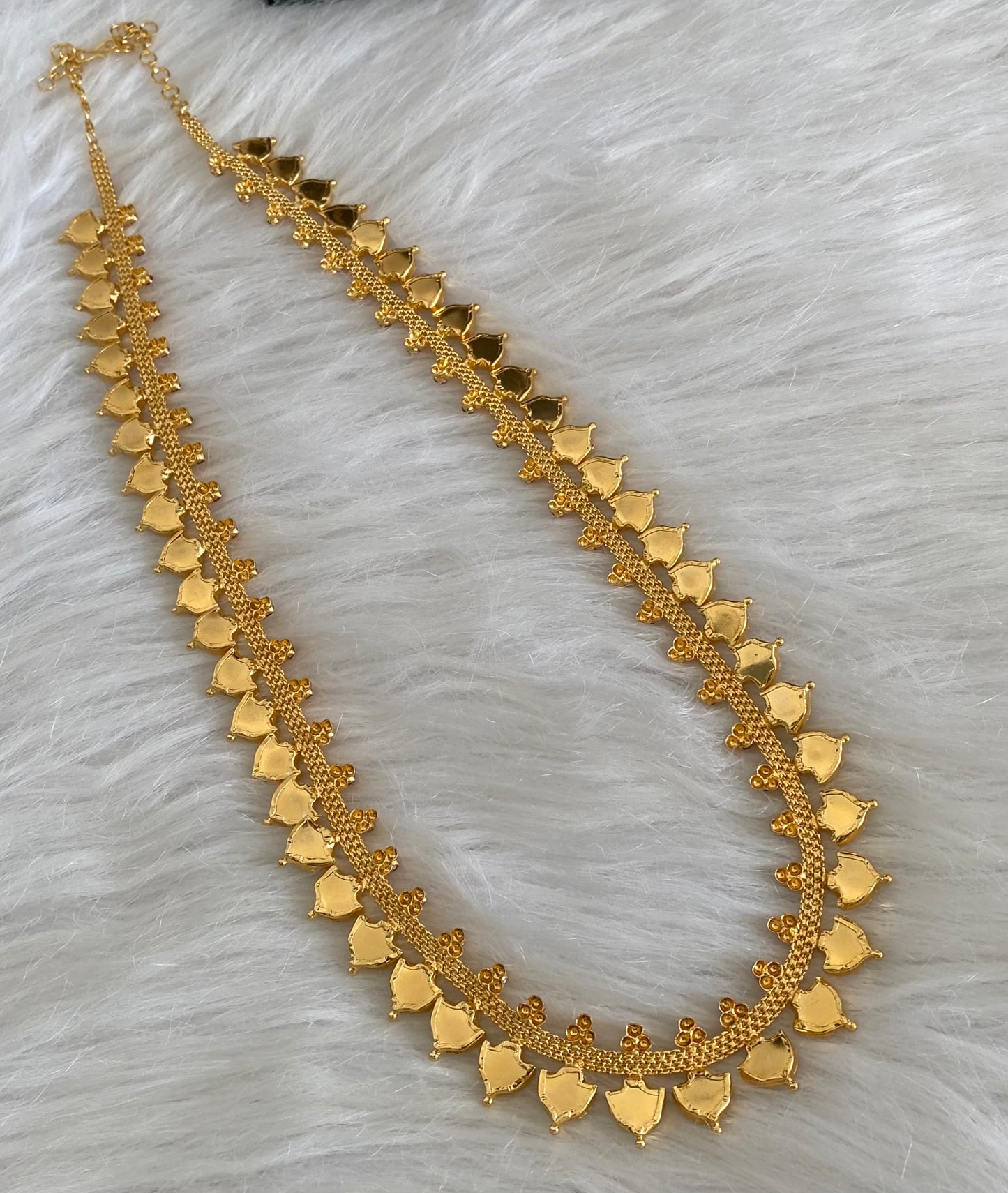 Gold tone pink-green palakka long haar dj-54662