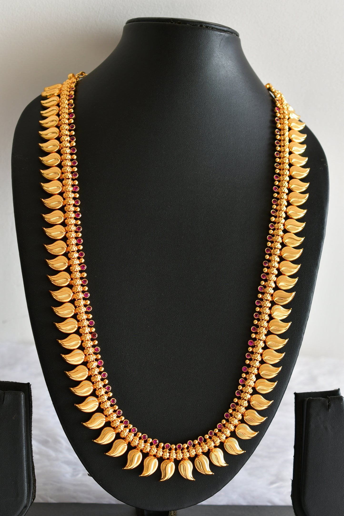 Gold look alike AD pink stone mango haar dj-51952