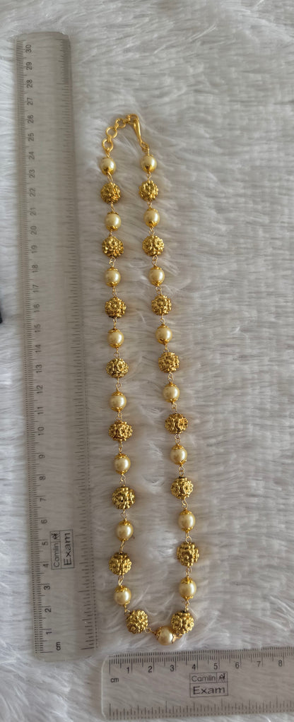 Matte finish pearl nakshi beaded necklace dj-52085