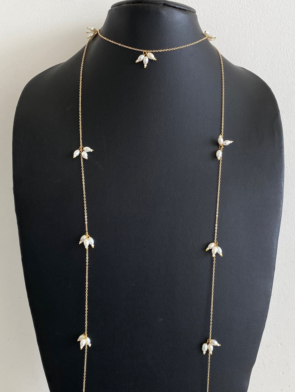 Long wrap around pearl necklace dj-54973