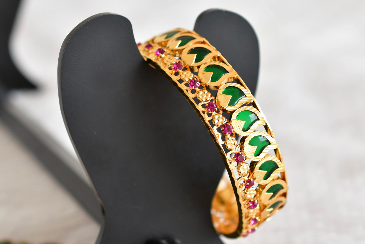 Gold tone Kerala style green mango bangle(2.6) dj-24933