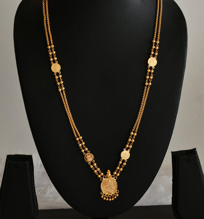 Gold tone 22 inches Lakshmi coin chain dj-51836