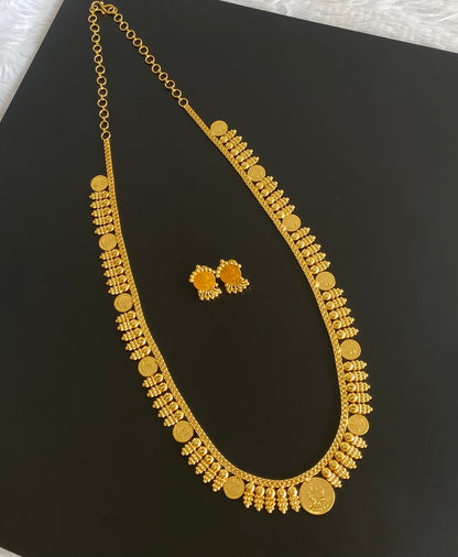 Gold tone lakshmi coin short haar set dj-54417