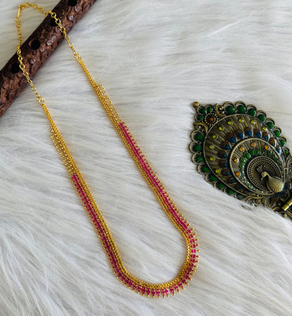 Gold tone ruby stone haar dj-51325