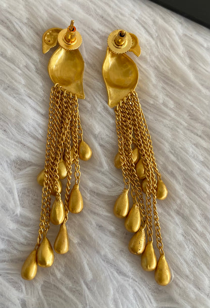 Matte finish peacock earrings dj-52933