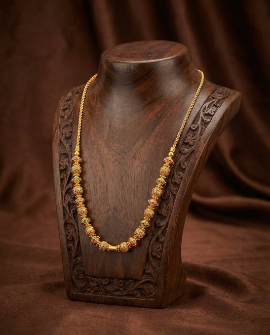 Matte finish kemp-green beaded chain dj-52086