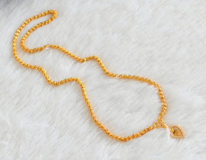 Gold tone chian with white stone om pendant dj-53099