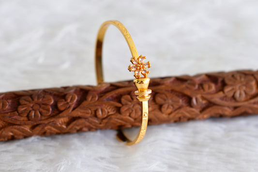 Gold tone flower openable kada/bangle(2.4) Dj-51665