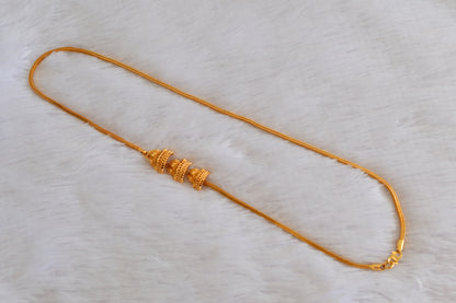 Gold tone 24 inches jhumkka style mugappu chain Dj-53313