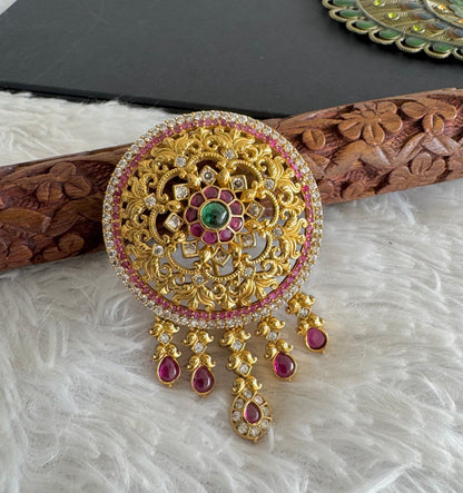 Matte finish kemp-green round hair jewel dj-52026