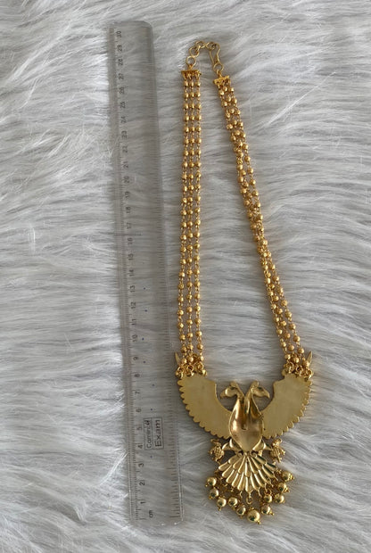 Gold tone pink-white kundan jadau ganda berunda necklace dj-52309