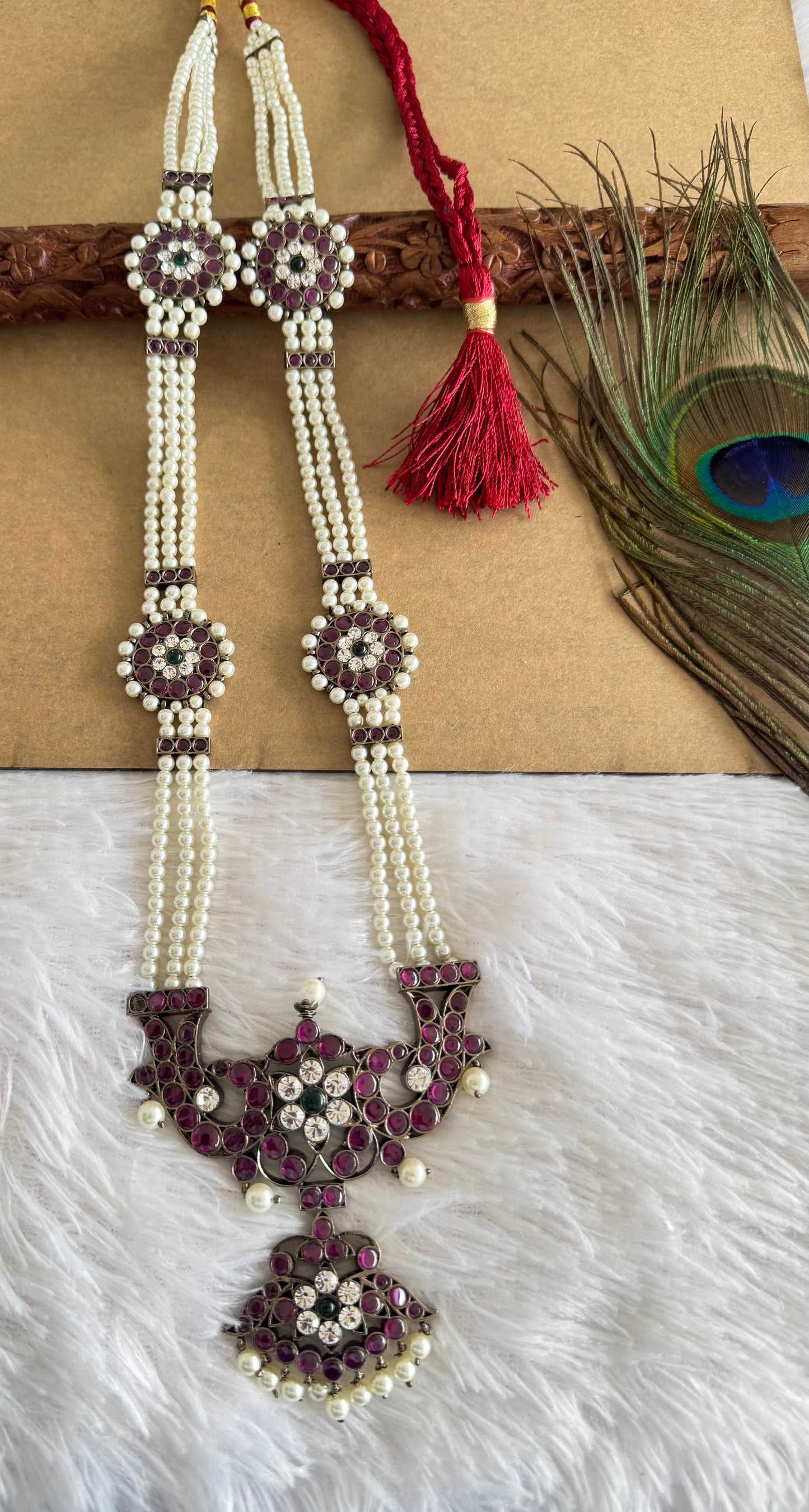 Black finish precious kemp pearl peacock haar Dj-51757