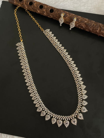 Two tone cz white stone mango haar set dj-54351