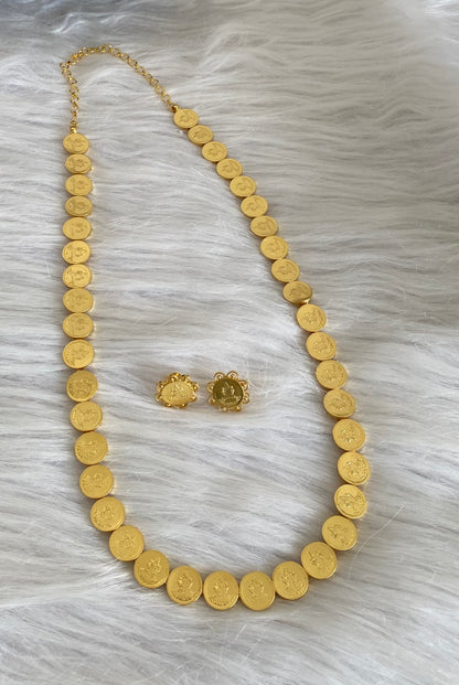 Gold tone lakshmi coin haar set dj-54209