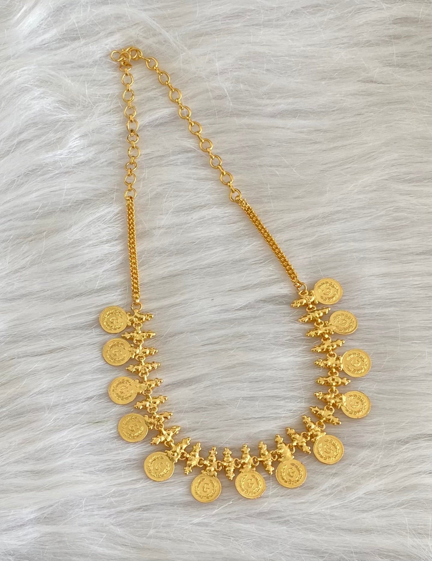 Gold tone lakshmi coin necklace dj-53694